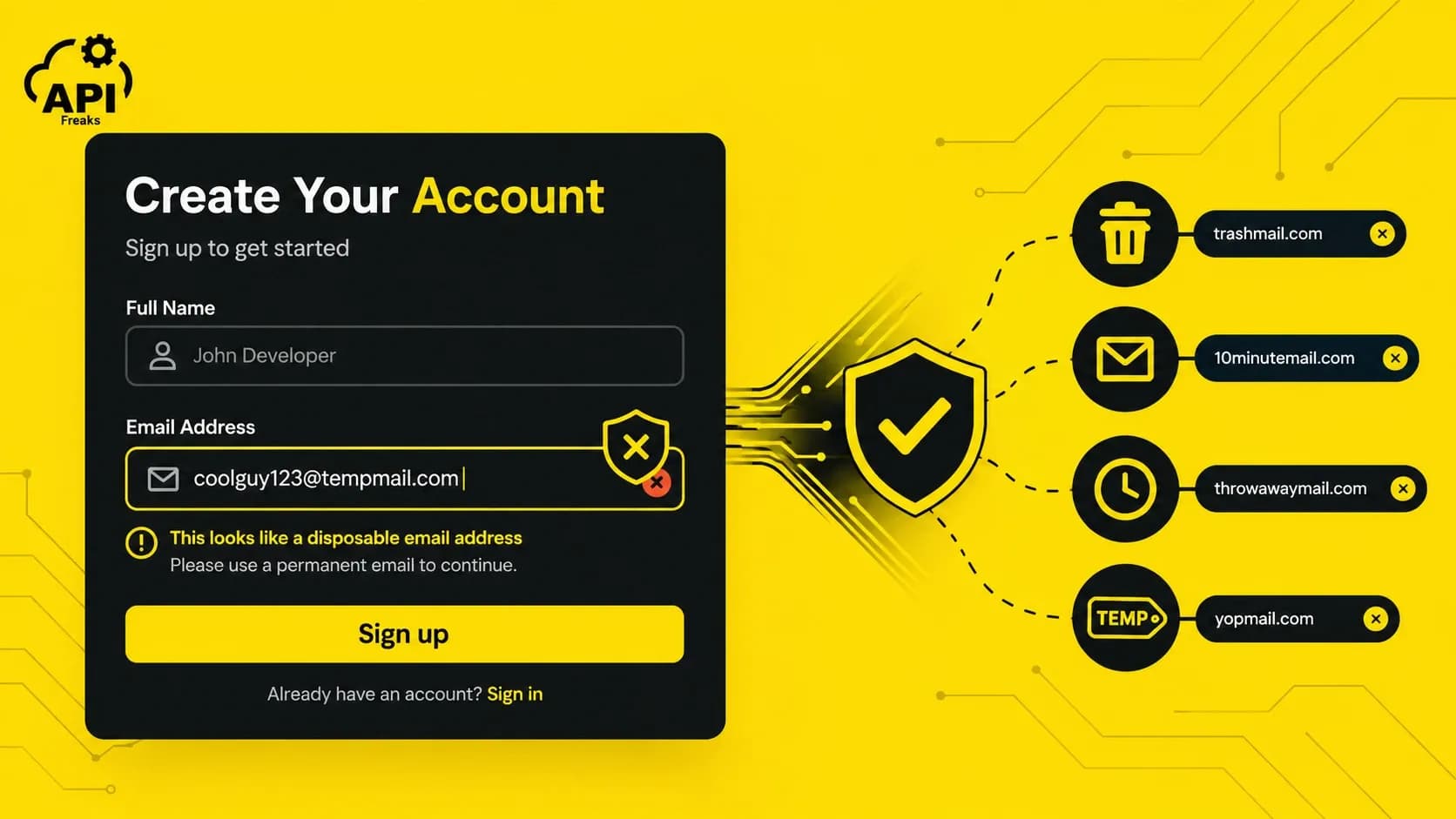 Blocking disposable email addresses at the one point where it actually works: signup